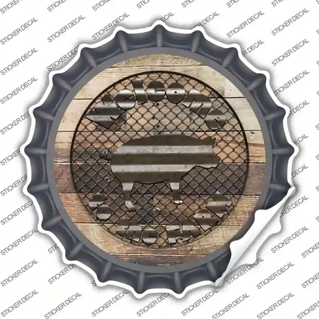 Welcome To The Farm Pig Novelty Bottle Cap Sticker Decal