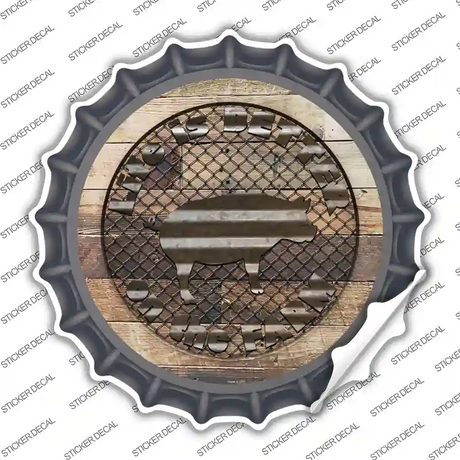 Better On The Farm Pig Novelty Bottle Cap Sticker Decal