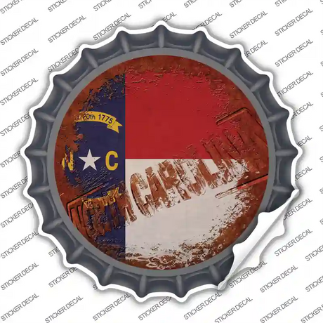 North Carolina Rusty Stamped Novelty Bottle Cap Sticker Decal