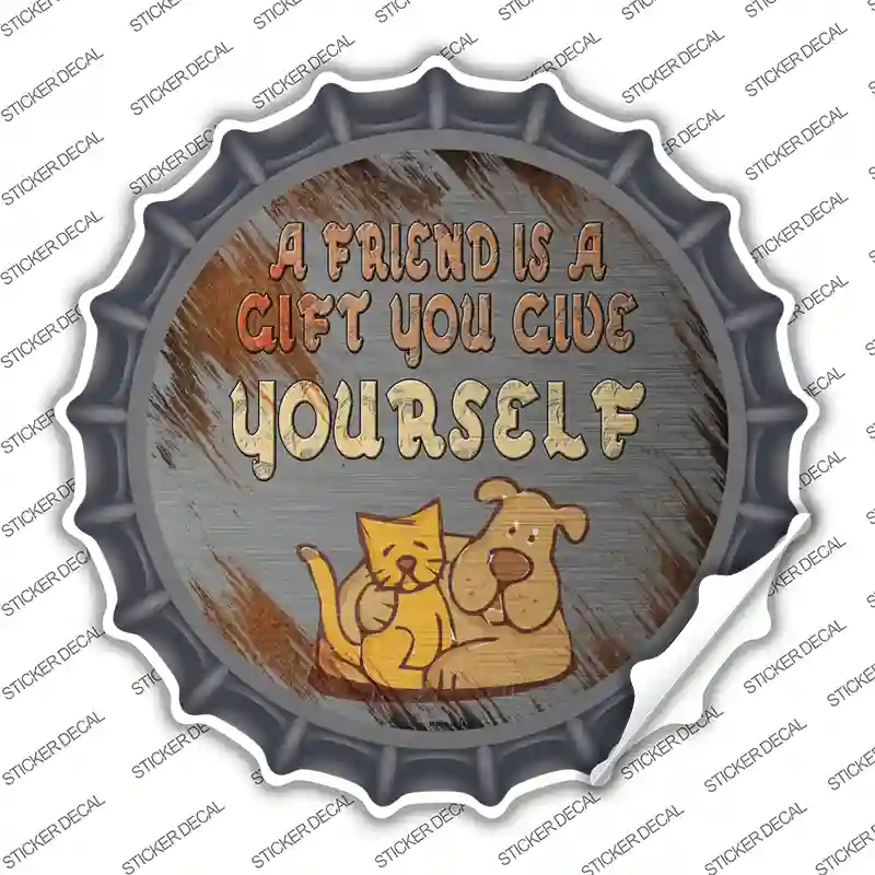 A Friend Is A Gift Novelty Bottle Cap Sticker Decal