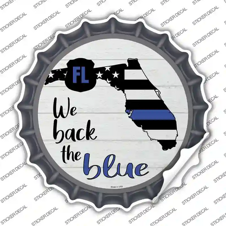 Florida Back The Blue Novelty Bottle Cap Sticker Decal