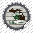 Lets Get High In Michigan Novelty Bottle Cap Sticker Decal
