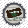 Lets Get High In Pennsylvania Novelty Bottle Cap Sticker Decal