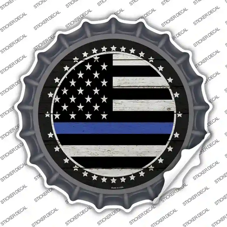 Blue Line Novelty Bottle Cap Sticker Decal