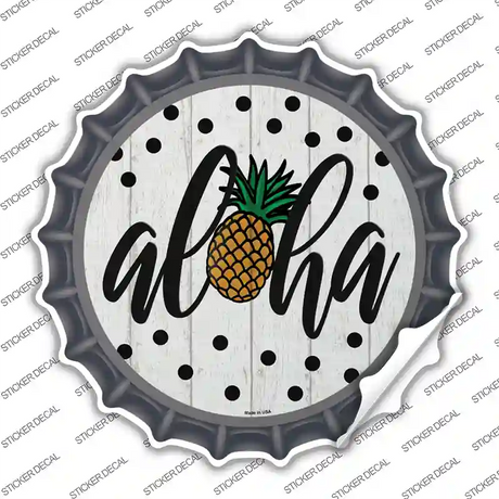 Aloha Pineapple Novelty Bottle Cap Sticker Decal