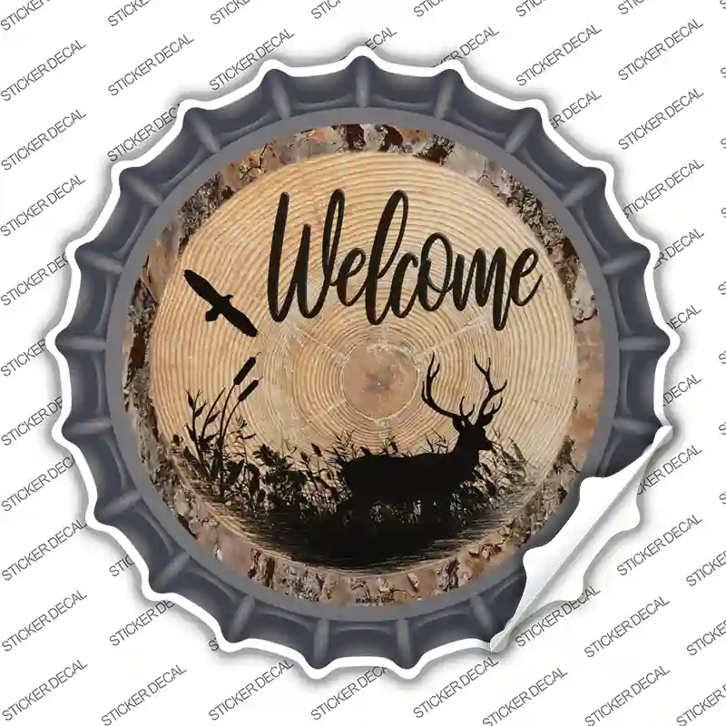 Welcome Elk Novelty Bottle Cap Sticker Decal