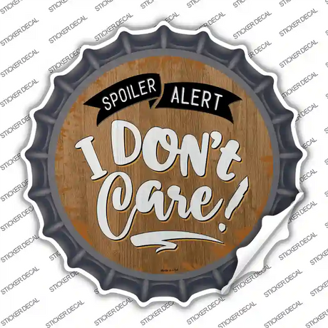 Spoiler Alert Novelty Bottle Cap Sticker Decal