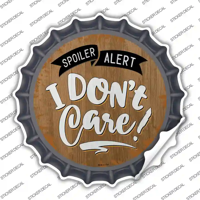 Spoiler Alert Novelty Bottle Cap Sticker Decal