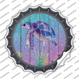 Colorful Sea Turtle Novelty Bottle Cap Sticker Decal