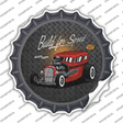 Built For Speed Red Hotrod Novelty Bottle Cap Sticker Decal