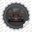 Ride the Classic Red Hotrod Novelty Bottle Cap Sticker Decal