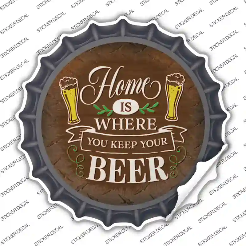 Where You Keep Your Beer Novelty Bottle Cap Sticker Decal