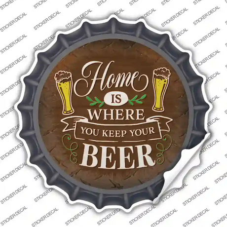 Where You Keep Your Beer Novelty Bottle Cap Sticker Decal