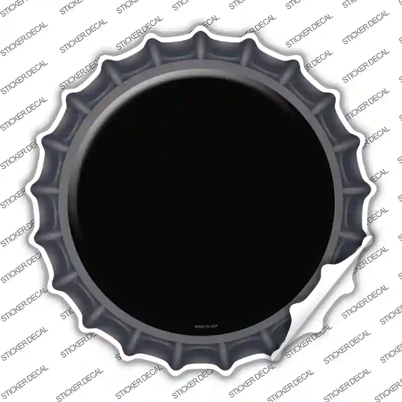 Black Novelty Bottle Cap Sticker Decal
