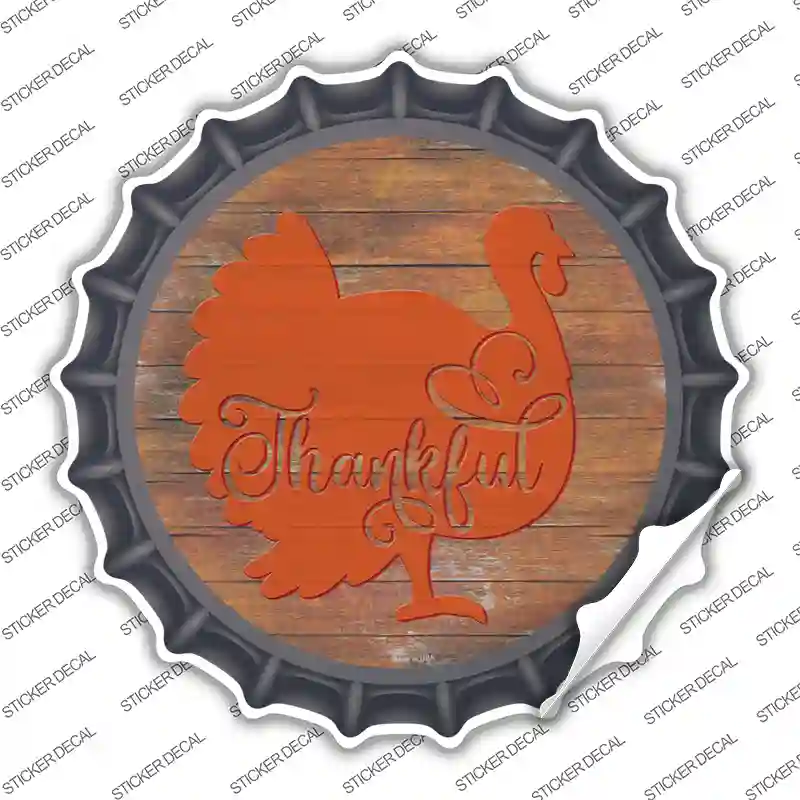 Thanksgiving Turkey Novelty Bottle Cap Sticker Decal