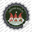 Christmas with my Gnomies Novelty Bottle Cap Sticker Decal
