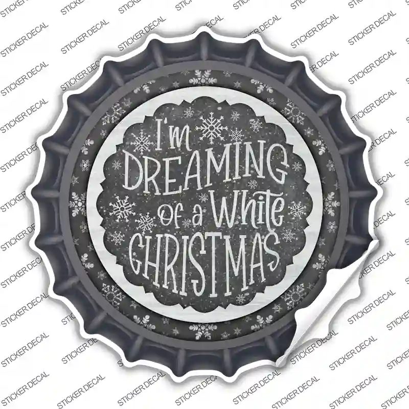 Dreaming of a White Christmas Novelty Bottle Cap Sticker Decal