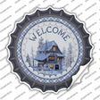 Welcome Snowy House Novelty Bottle Cap Sticker Decal