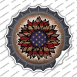 USA Flag Sunflower Novelty Bottle Cap Sticker Decal