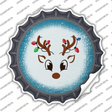 Blue Reindeer Face Novelty Bottle Cap Sticker Decal