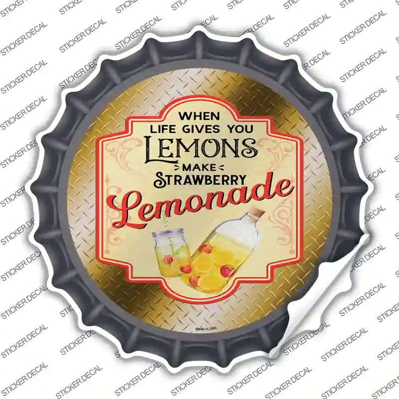 Make Strawberry Lemonade Gold Novelty Bottle Cap Sticker Decal
