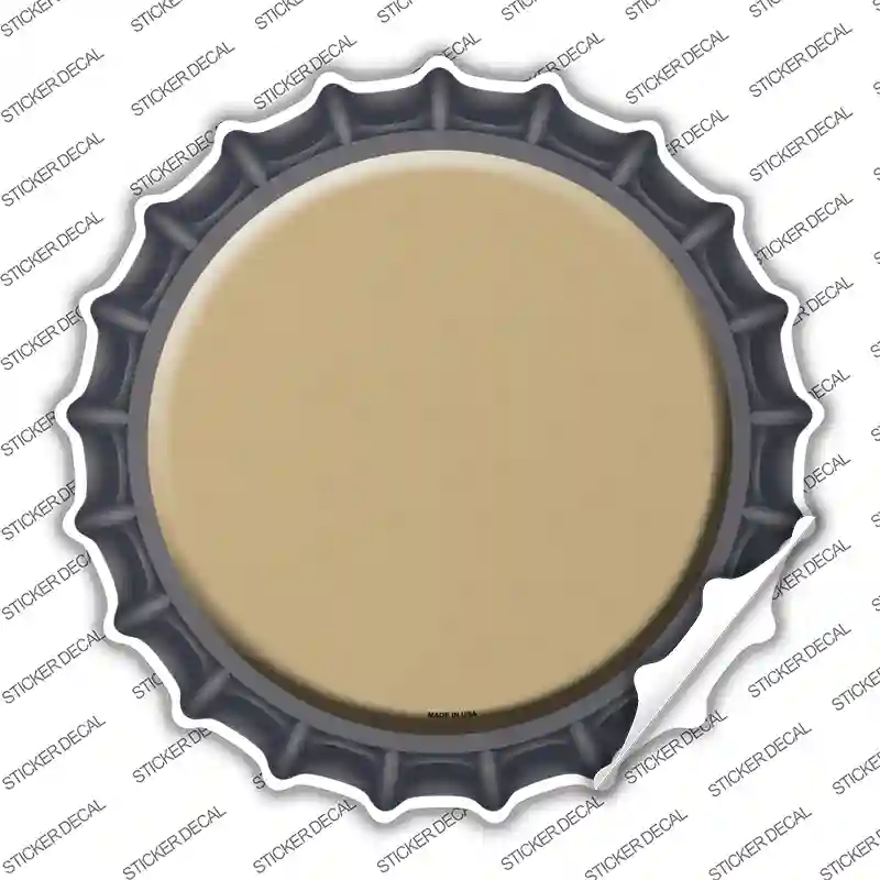 Gold Novelty Bottle Cap Sticker Decal