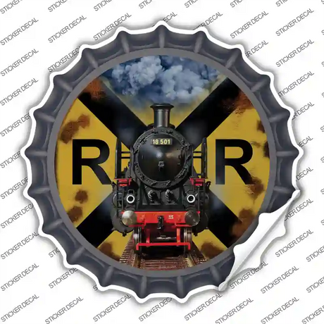 Railroad Crossing Train Novelty Bottle Cap Sticker Decal