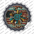 Turquoise Concho Sunflower Novelty Bottle Cap Sticker Decal