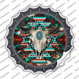 Cow Skull Aztec Vibrant Print Novelty Bottle Cap Sticker Decal