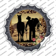 Cowboy With Horse Silhouette Novelty Bottle Cap Sticker Decal