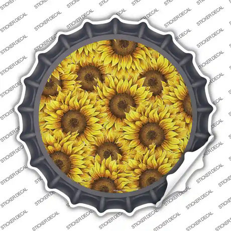 Sunflowers Filled Novelty Bottle Cap Sticker Decal