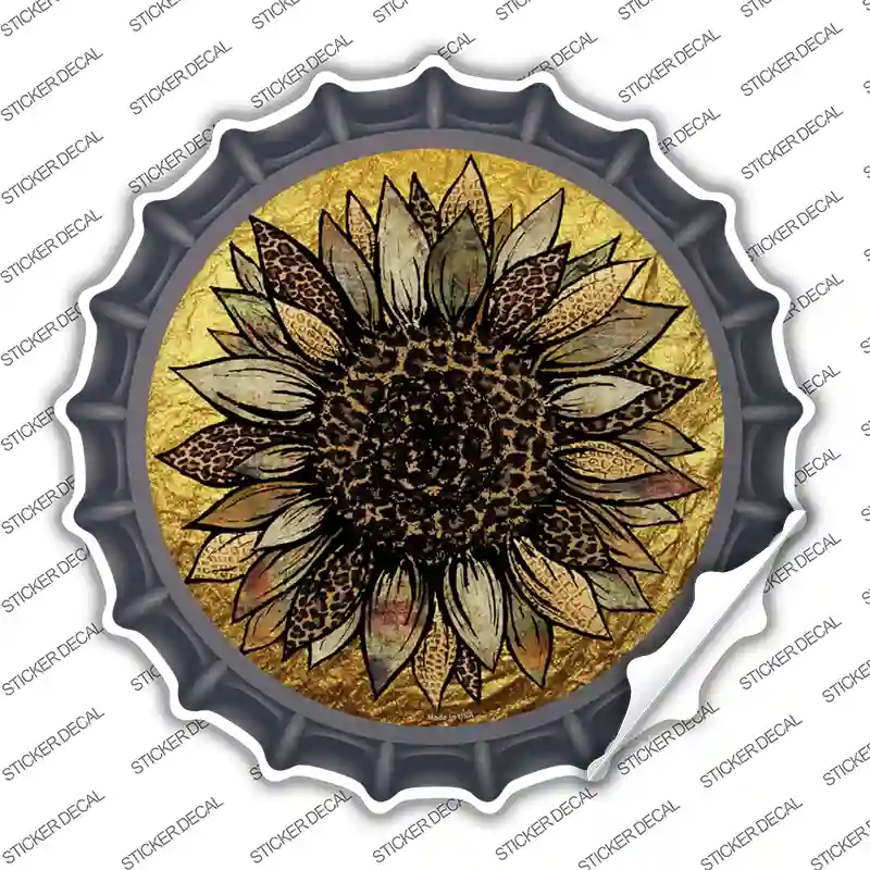 Western Sunflower Novelty Bottle Cap Sticker Decal