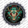 Cow Skull Dark Aztec Novelty Bottle Cap Sticker Decal