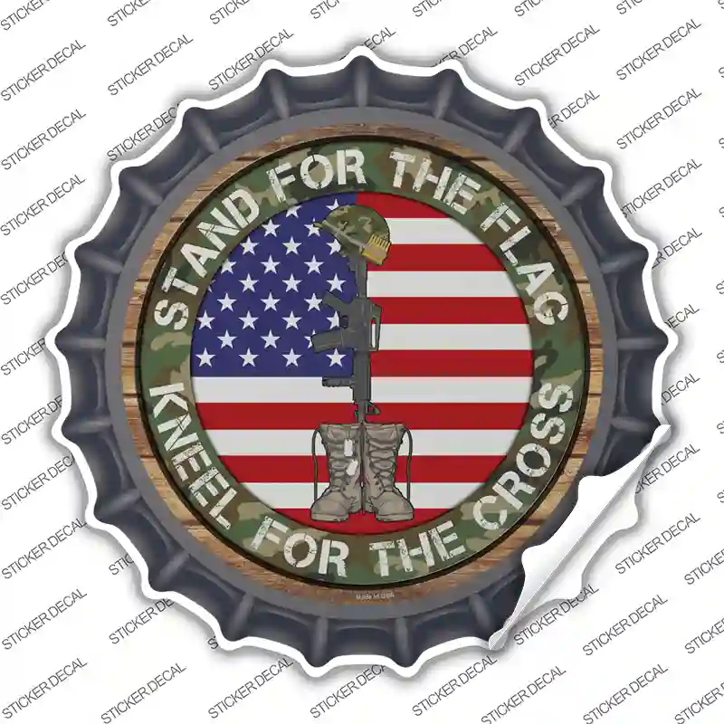 Camo Stand For Flag Novelty Bottle Cap Sticker Decal