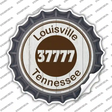 Louisville TN 37777 Brown Novelty Bottle Cap Sticker Decal