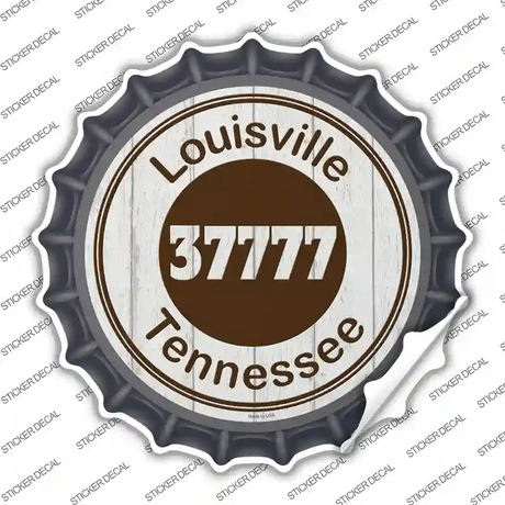 Louisville TN 37777 Brown Novelty Bottle Cap Sticker Decal
