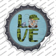 Camo Love Fishing Gnome Novelty Bottle Cap Sticker Decal