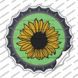 Sunflower Green Background Novelty Bottle Cap Sticker Decal