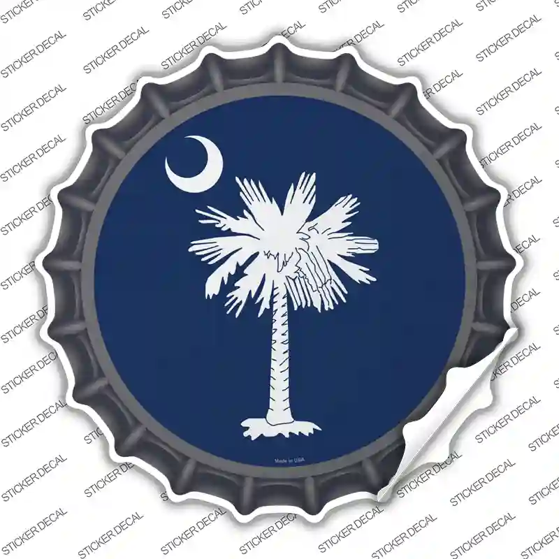 South Carolina Flag Novelty Bottle Cap Sticker Decal