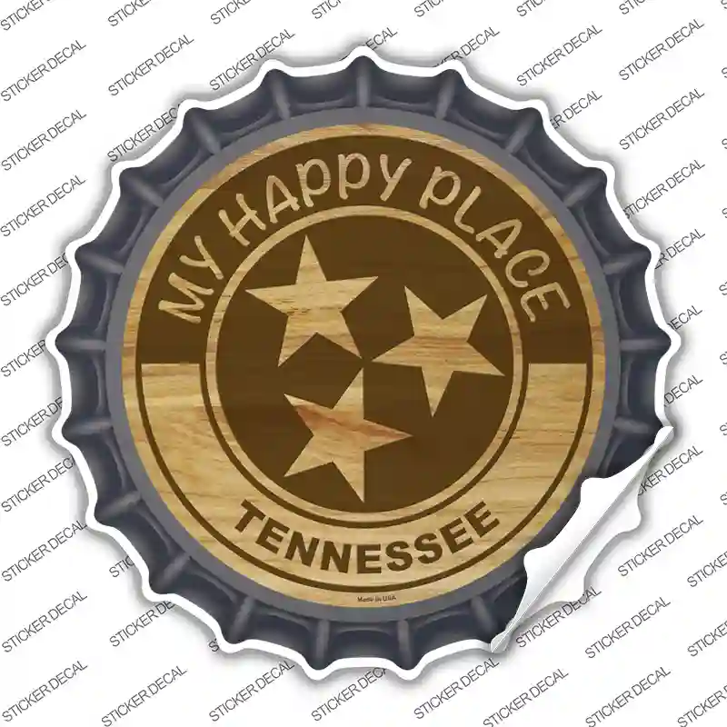 My Happy Place Tristar Tennessee Novelty Bottle Cap Sticker Decal