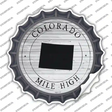 Colorado Mile High Novelty Bottle Cap Sticker Decal
