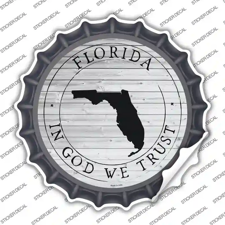 Florida In God We Trust Novelty Bottle Cap Sticker Decal
