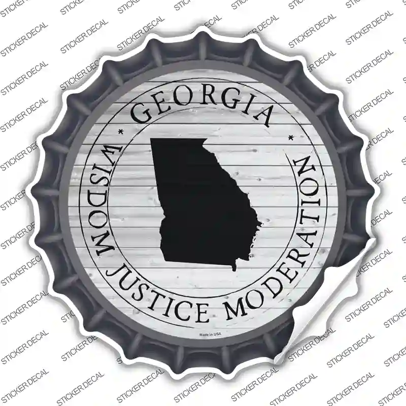 Georgia Wisdom Justice Moderation Novelty Bottle Cap Sticker Decal