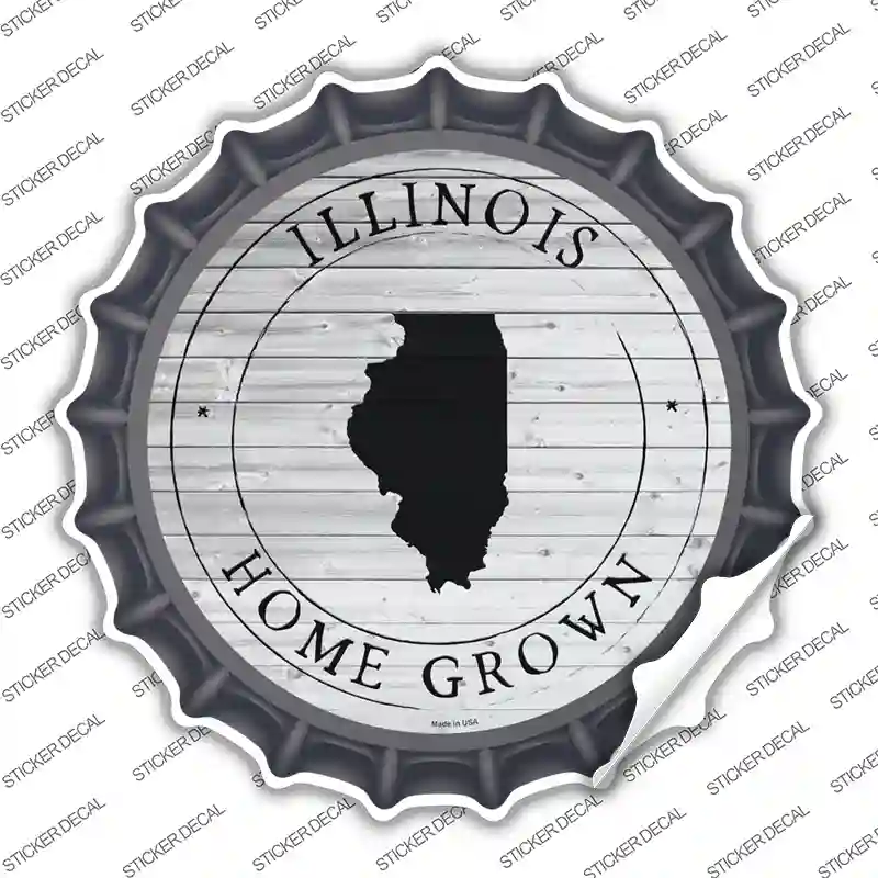 Illinois Home Grown Novelty Bottle Cap Sticker Decal