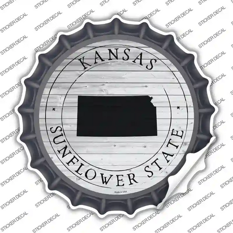 Kansas Sunflower State Novelty Bottle Cap Sticker Decal