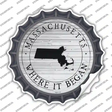 Massachusetts Where is Began Novelty Bottle Cap Sticker Decal