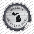 Michigan Great Lake State Novelty Bottle Cap Sticker Decal