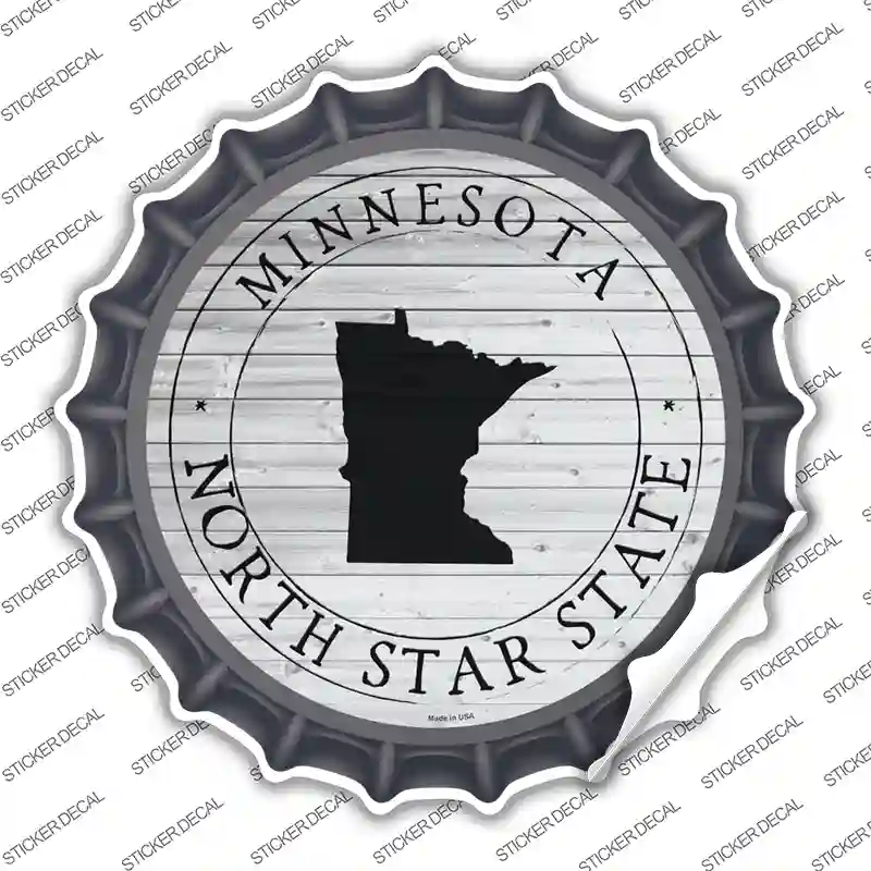 Minnesota North Star State Novelty Bottle Cap Sticker Decal