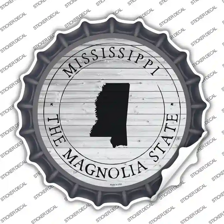 Mississippi Magnolia State Novelty Bottle Cap Sticker Decal