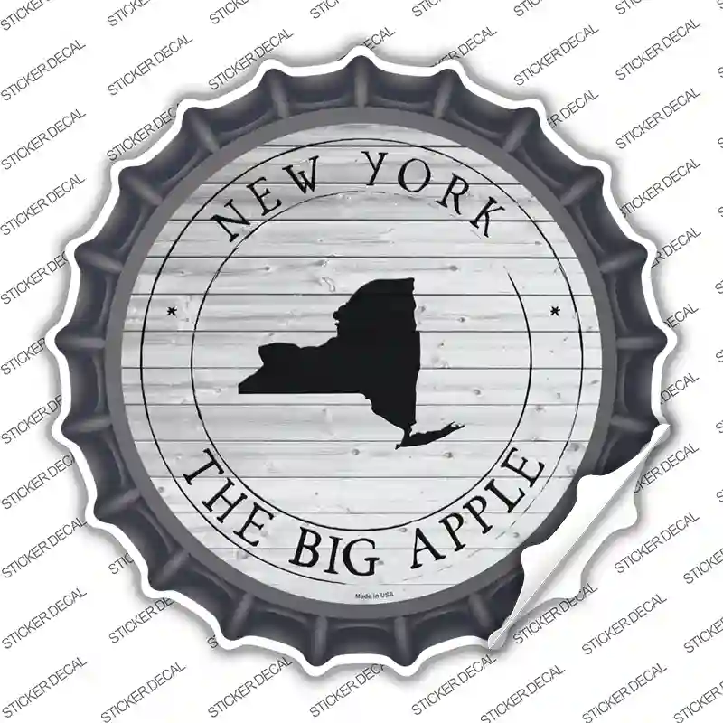 New York Big Apple Novelty Bottle Cap Sticker Decal